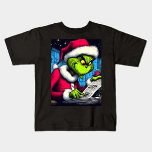 Whimsical Holidays: Grinch-Inspired Artwork and Festive Delights Kids T-Shirt